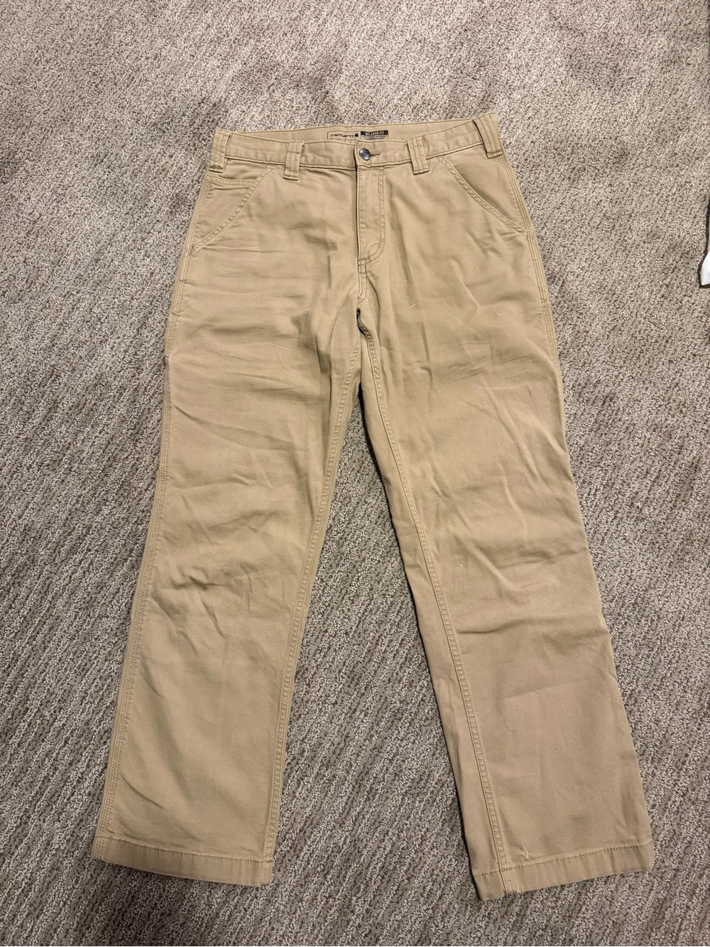 Carhartt Men's Tan/Gray/Blue Jean Carpenter Pants 31x30